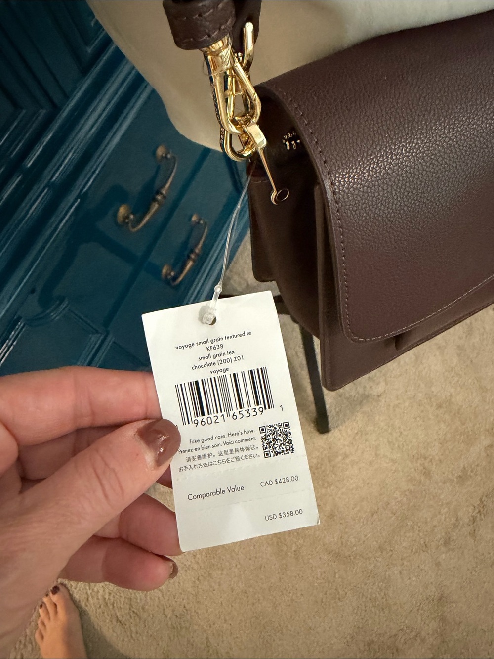 Kate Spade Voyage Small Grain textured Shoulder /Crossbody Bag, chocolate brown - Picture 5 of 10
